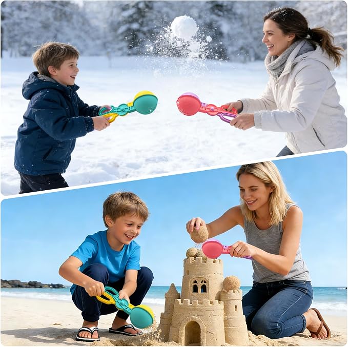 Beach Toy Mesh Beach Bag, 2Pcs Seashell Collecting Bags with Adjustable Shoulder Straps - 2pcs Sand Maker, Detachable Beach Shovels & Sand Rolling Mold, Outdoor Toys and Gifts for Kids