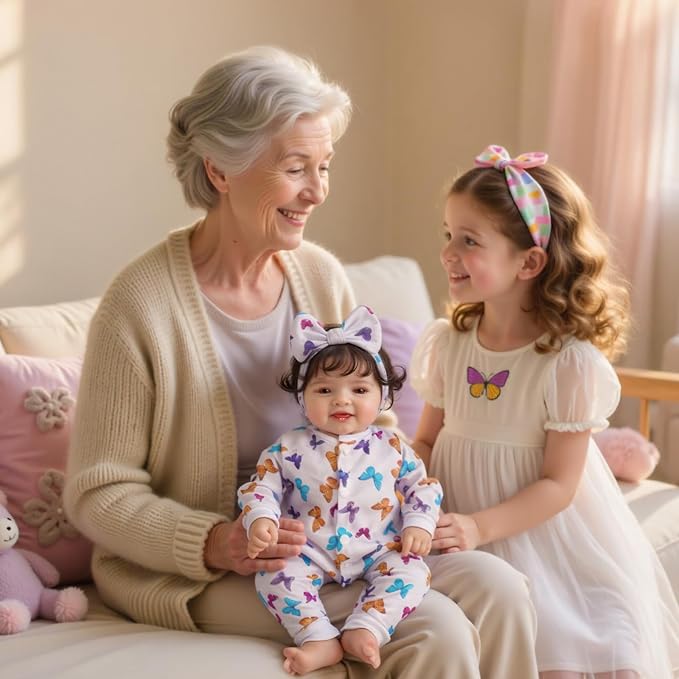 BABESIDE Reborn Baby Doll Clothes for 17-22 Inch Dolls, 5 Sets Baby Doll Clothes Outfits Accessories - Romper Suit and Headband for Baby Doll Boy&Girl Kids Age 3+ Gift