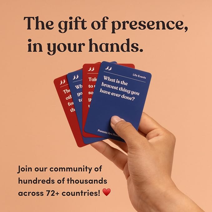 Parents Are Human, Relationship Cards, Get to Know Each Other Better, Parents, Adults, Families, & Teens Relationship Building, Light & Deep Questions, 70 Questions & Activity Cards, English + German