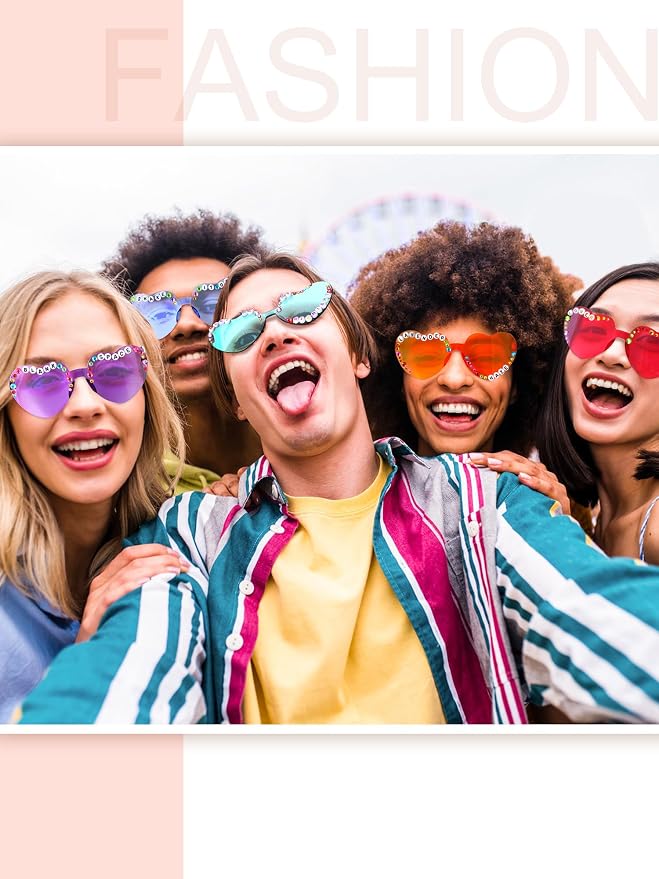 20 Pairs DIY Heart Sunglasses Popular Singer Themed Party Favors Friendship Heart Shaped Sunglasses for Girls Women Fans Birthday Party Supplies