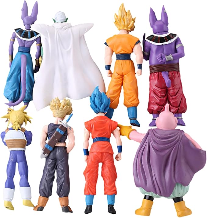 Anime Super Hero Action Figures Set, Collectible Warrior Figurines, 7.8Inch Energy Style Character Models for Display, Party Favors & Gift Collection (8PCS)