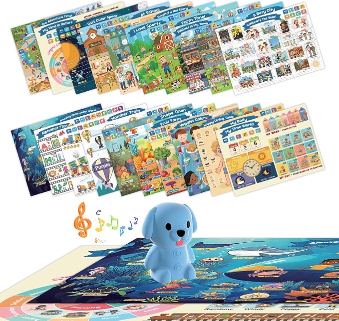 Educational Toys for 3 4 5 6 Year Old, Toddler Learning Posters & Talking Pen Books for Kids 3-5, Learning Toys for Ages 3-6, |Preschool Learning Activities, Gifts for Boys & Girls