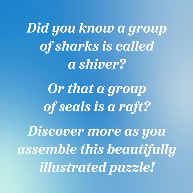 Ridley's Games: Ocean Lovers Jigsaw Puzzle- 1000 Piece Puzzle - Great to Display in a Frame - Birthday Gift for Sea and Beach Lovers - Includes Fun Ocean Facts