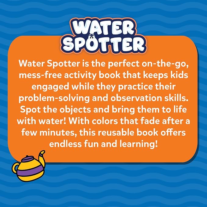 Skillmatics Reusable Search & Find Book - Water Spotter, Mess-Free, Paint with Water Kits, Fun Learning Activity, Travel Toy, Gifts for Boys & Girls Ages 4, 5, 6, 7, 8