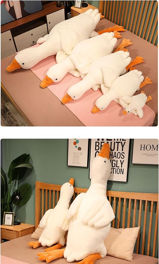 CottonStar Goose Stuffed Animal 35.5 Inch Plush Doll Toy, Cute Duck Plush Cushion Soft Huge Plushies Pillow, Gift for Kids and Friends, White