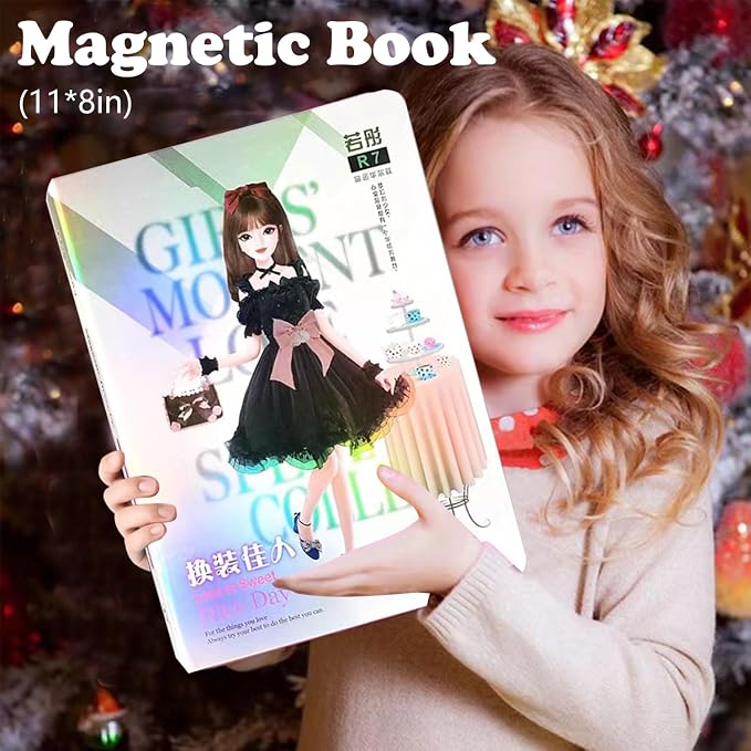 Magnetic Collecting Book,Paried with Magnetic Paper Doll for Use,Gift for 3+ Year Old Girls Toddler-Only Include Magnetic Collecting Book,Not Include Paper Doll Accessories