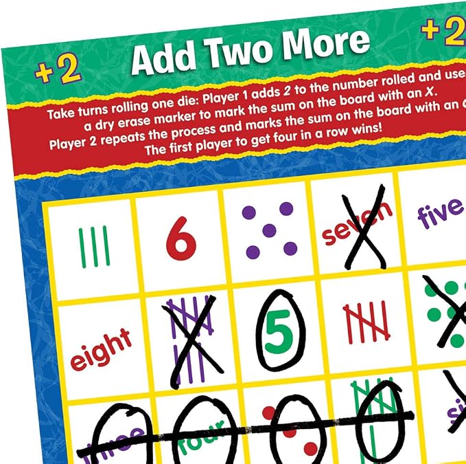 Really Good Stuff Math Mats Dice Games - 12 Mats