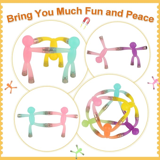 Laleay 12pcs Magnetic People for Refrigerator, Fridge Magnets for Adults Kids Gifts, Magnetic Men for Teens Gifts, Kids Sensory Toys