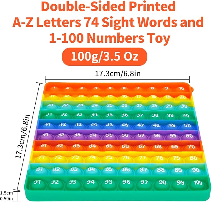 Sight Word A-Z Alphabet 1-100 Numbers Toy, is an Early Reading and Numbers Enlightenment Play Toy, Suitable for Home and Classroom,Making the Learning Experience Easier and Fun