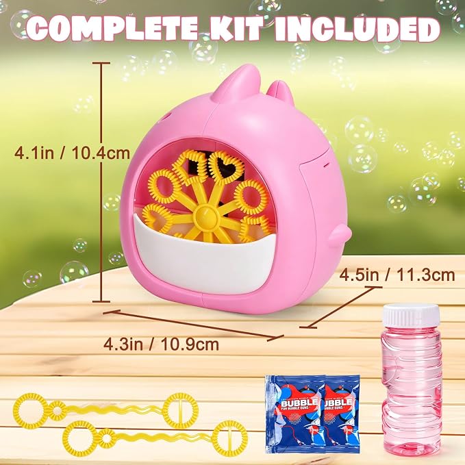 Aooess Shark Bubble Machine for Kids Age 4-8: Automatic Bubble Blower Machine Toy Cute Animal Bubble Maker Toy for Toddlers Boys Girls Age 3+, Summer Outdoor Party Birthday Gift, Pink