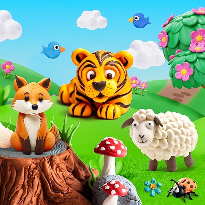 Air Dry Clay 82 Colors, Modeling Magic Clay Set with 3 Sculpting Tools, Arts Crafts Gift for Kids and Beginners
