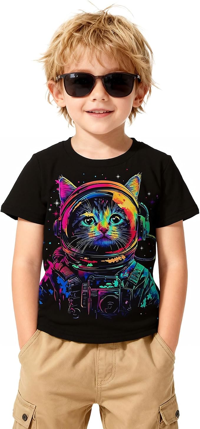 Lovekider Cotton Shirt for 3-6T Boys Truck Dinosaur Toddler Kids T-Shirt Short Sleeve Excavator Construction T-Rex Tee Shirts