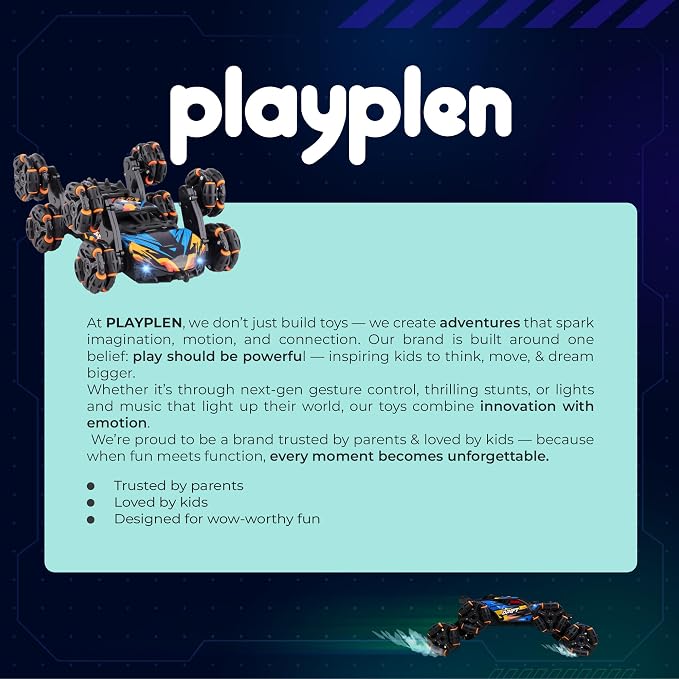 Gesture Sensing RC Stunt Car for Boys 6-12 — 8-Wheel Hand Controlled & Remote Control Drift Car, 360° Flips & Spins, 2 Rechargeable Batteries, LED Lights & Mist, Birthday Gift for Kids 6 7 8 9 10 11