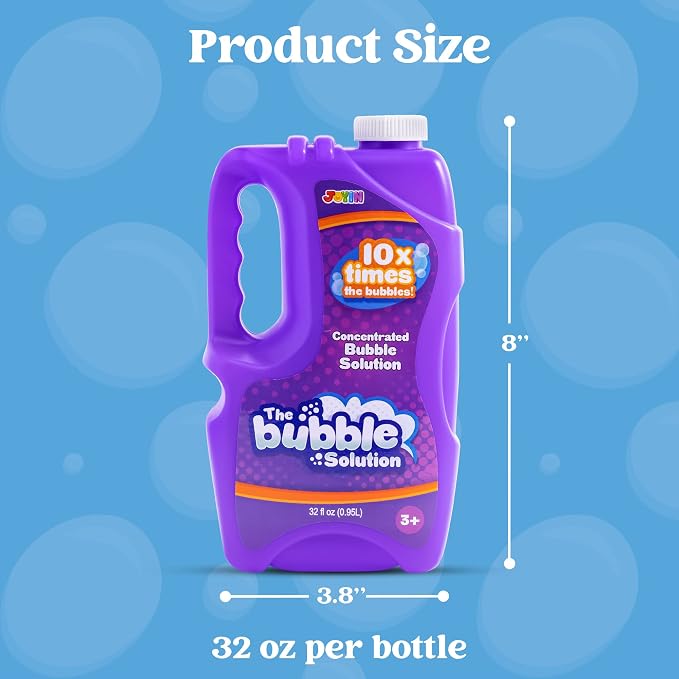 JOYIN 32 OZ Concentrated Bubble Solution for Bubble Machines (Up to 2.5 Gallons), Concentrated Solution Refills for Machine, Wands, Blower, Easter, Kids, Parties