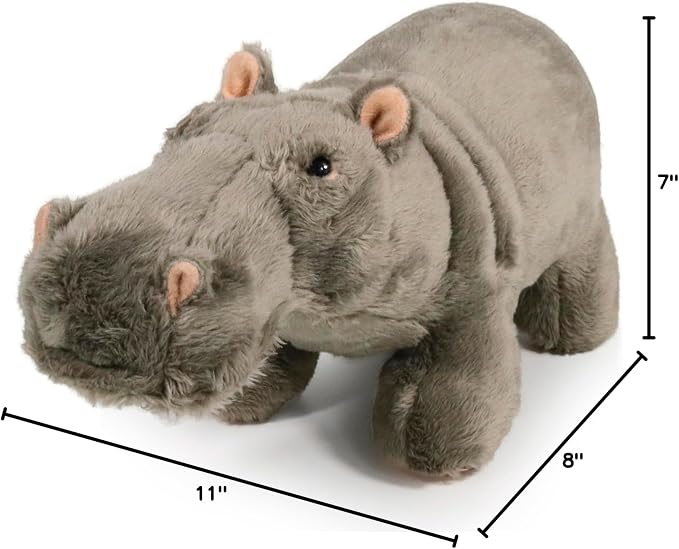 Ice King Bear Wild Animal Small Stuffed Animals Zoo Family Plush Toy (Hippo 8 Inches)