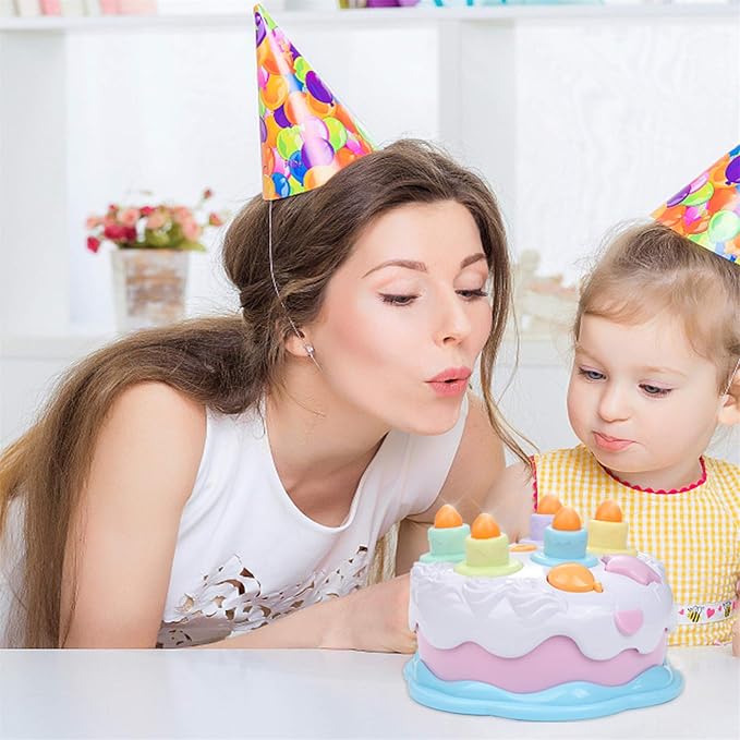First Birthday Cake Toy - Singing Music Cake Toys with Counting and Blow Candles Toys for 1 2 3 4 Years Old Boys Girls Birthday and Xmas Gift