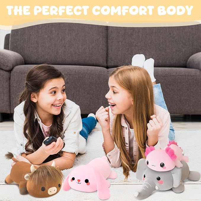 TOYSYM Weighted Stuffed Animals, 1.6 lbs Elephant Stuffed Animal with Weighted Beads, Cute Plush Toy Pillow Gifts for Adults Kids Boys Girls