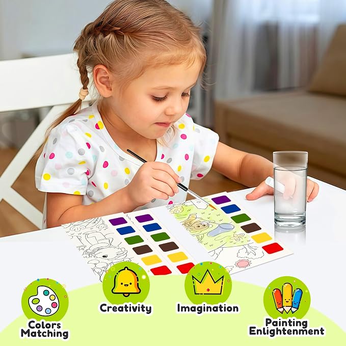 Water Coloring Book,Paint with Water Books for Kids Ages 3-5,Watercolor Painting Book for Toddlers 4-6,Creative Arts and Crafts & Airplane Travel Essentials for Boys Girls
