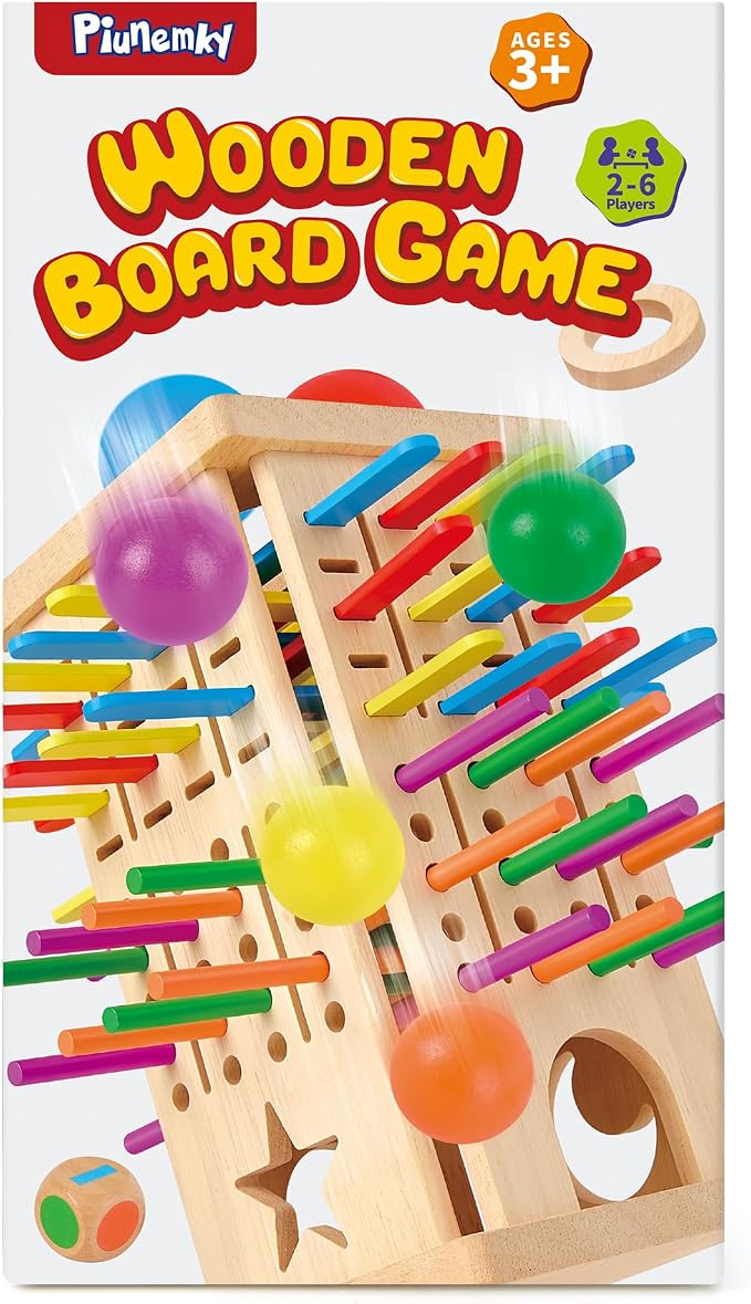 Montessori Game Wooden Board Game, Montessori Toys for 3 4 5 6 Year Olds, Board Games for Kids 4-6, 21 Sticks 21 Strips Fine Motor Skills Toy Family Game, Math Wooden Stick Game, Gift Boys Girls