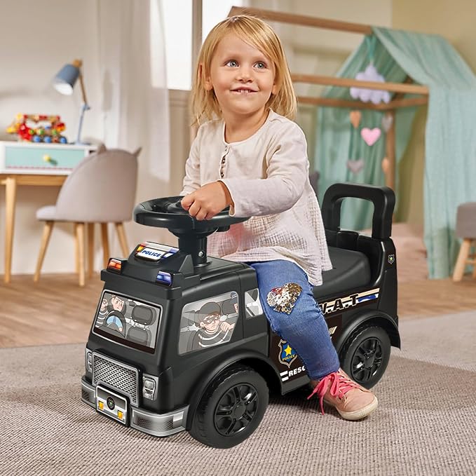 2026 Upgrade Toddler Ride On Toys with Under Seat Storage, Ride On Fire Truck with Music & Steering Wheel, Ride On Push Car for Toddlers 1-3 Years, Red
