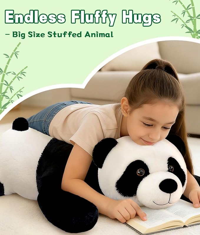 BENINY Giant Panda Stuffed Animal 4Ft, Large Soft Panda Body Pillow Plush for Girls Boys Kids, Oversize Cute Stuffed Toy Gift for Christmas, Birthday, Baby Shower