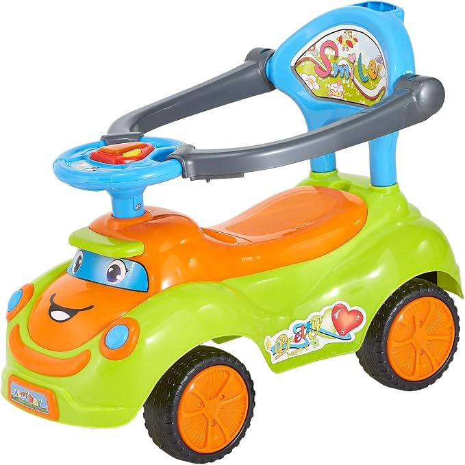 VEVOR Ride On Push Car, Push Car for Toddler 19 to 36 Months, Around Buggy with Guardrails, Handle & Under-seat Storage, 55 lbs Load Capacity, Foot-to-Floor Walker for Boys Girls, Green