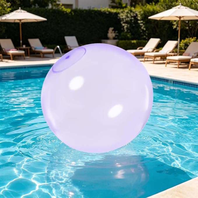 32 Inch Giant Water Bubble Ball for Adults Teenagers Giant Inflatable Water-Filled Ball Soft Rubber Ball for Outdoor Pool Beach Garden Yard Games (Purple)