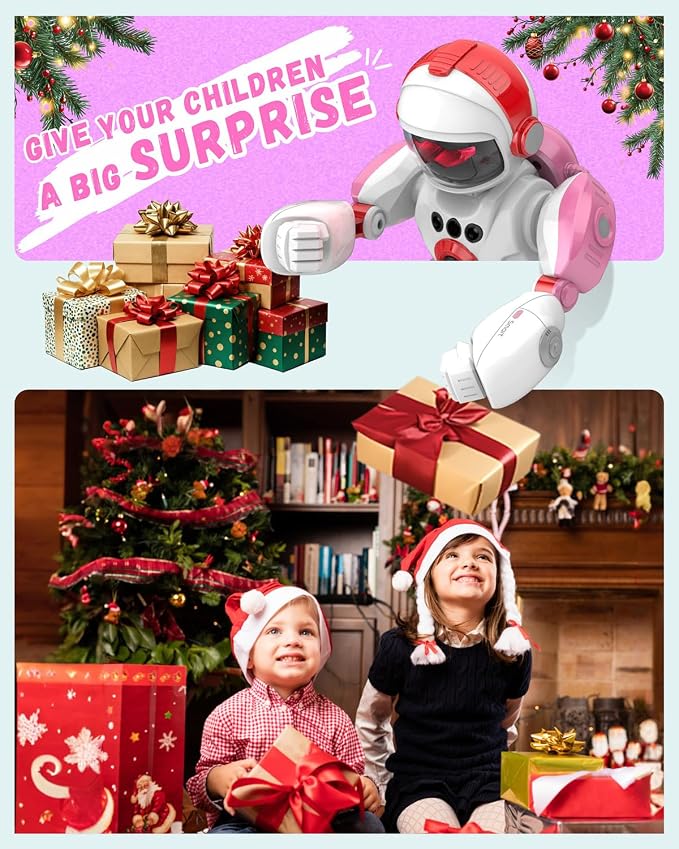 Toys for 3-8 Year Old Boys and Girls, Rechargeable Robot Toys for Kids with Recording Voice, Programming, Gesture Sensing, Singing, Dancing, RC Robot Birthday Gifts for Boys and Girls