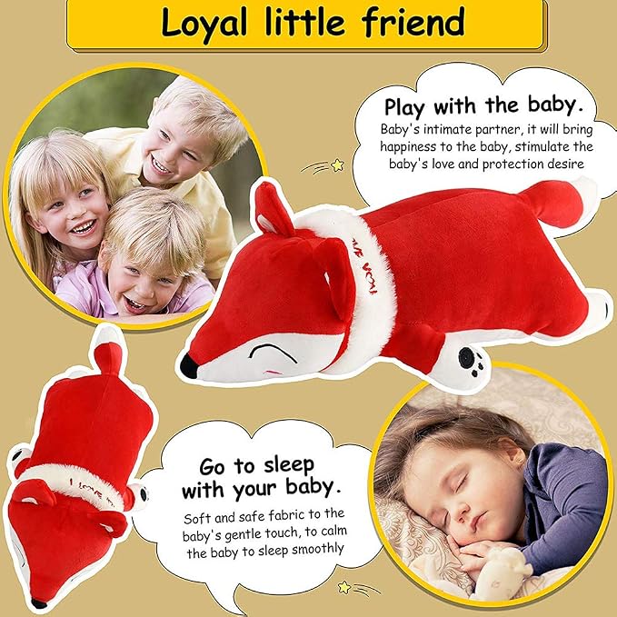 Stuffed Fox Animal Plush Toy 20 Inches Red Large Animal Stuffed Plushies Super Soft Cute Cuddly Pillow Cushion Stuff Dolls Birthday Xmas Gifts for Children Kids Boys Girls Room Decor, 20Inches