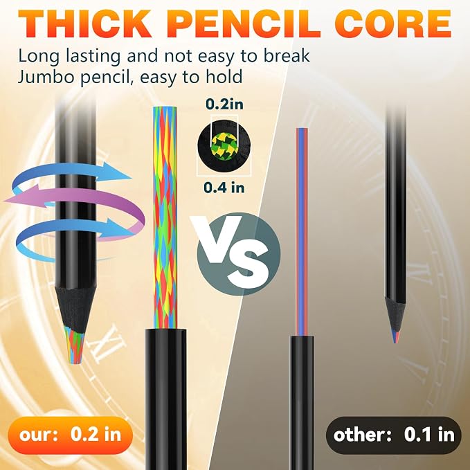 nsxsu Art Supplies for Kids Teens Adults, 12 Rainbow Pencils Drawing Supplies, Jumbo Multi Colored Pencils for Sketching Drawing, Tween Girls Trendy Stuff Birthday Party Favor Crafts for Boys 6-12