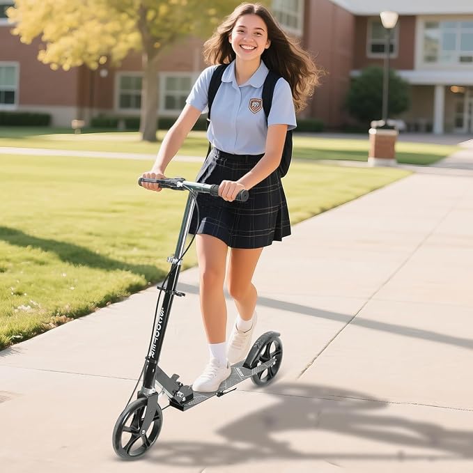 Scooters for Kids 8-12,Scooter for Teens Adults with 8-Inch Big Wheels Foldable Lightweight, 4 Adjustable Height Levels, 240 lbs Max Load Portable Scooter with Hand Brake