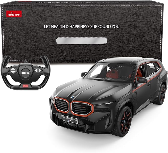 RASTAR BMW Toy Car 1:14 BMW XM Label Red Remote Control Car for Boys Kids RC BMW Model Car 2.4GHz, Openable Doors, Black | Officially Licensed, Ideal Gift, Working Lights, Independent Suspension, RC Car Model for Play & Display