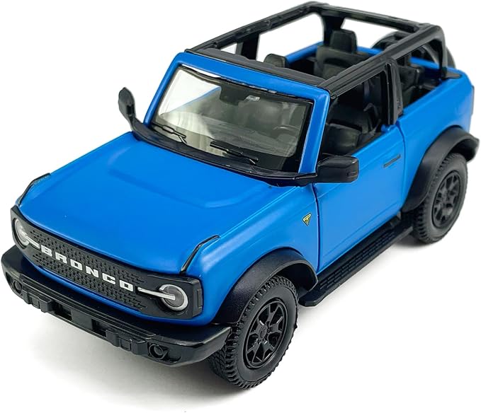 2-Door Convertible Bronco Badlands Model Car 1/36 Scale Diecast Toy Cars Metal Alloy Children’s Vehicles, Pull Back Doors Open, Mens Collection, Kids Toys for Boys Gifts, Cake Topper Home Décor, Blue