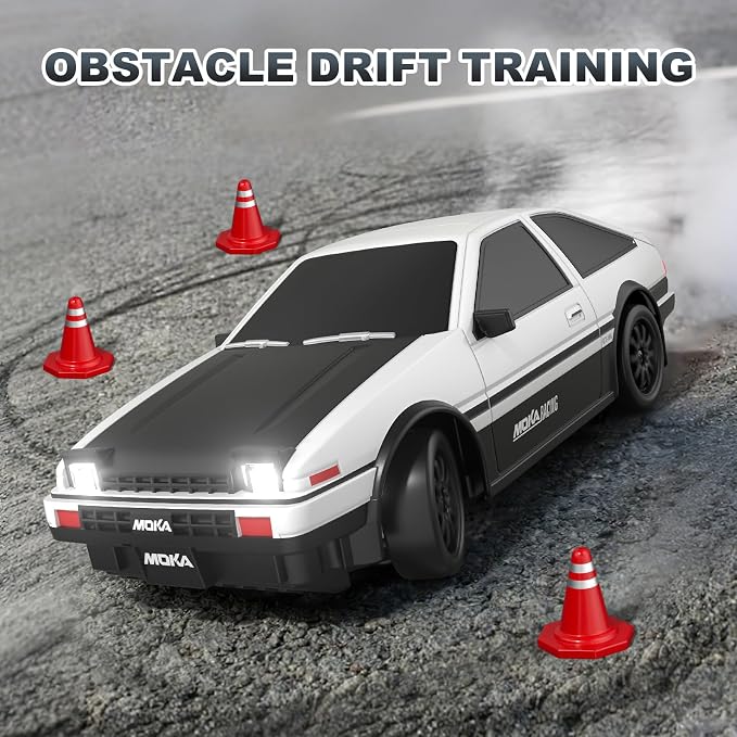 RC Drift Car, 1:24 Remote Control Car for Kids with LED Lights, Extra Drifting Tires, 25KM/H 4WD High Speed RC Cars Racing Sports Toy Idea Gift for Adults Boys Girls and Kids