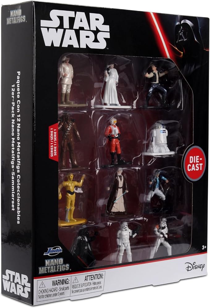 Jada Star Wars Nano Metalfigs 12-Pack – Series 1 Toys | 1.65” Die-Cast Mini Figures Featuring Luke Skywalker, Darth Vader, Princess Leia, and More