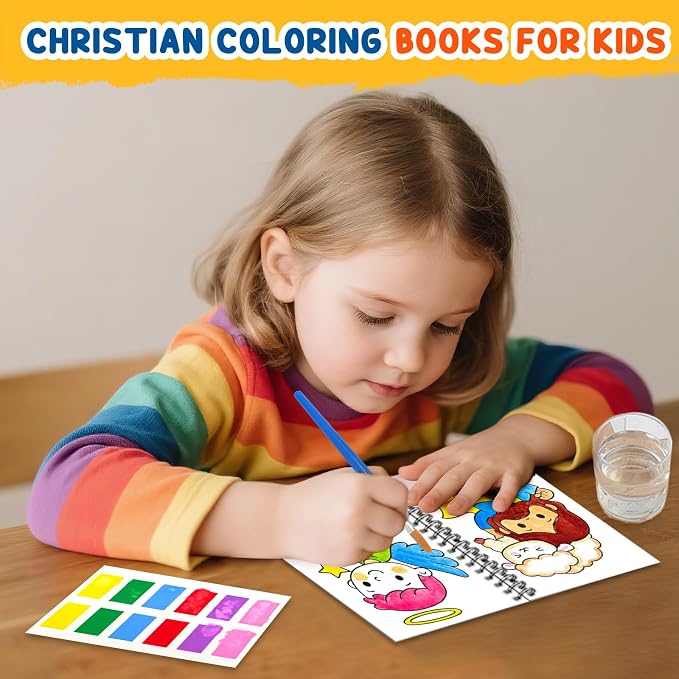 ZMLM 24 Water Coloring Books for Kids Party Favors - Bulk Mini Coloring Books for Kids Ages 4-8,Small Birthday Goodie Bag Stuffers School Teacher Return Gift Art Crafts Classroom Prizes (Christian)