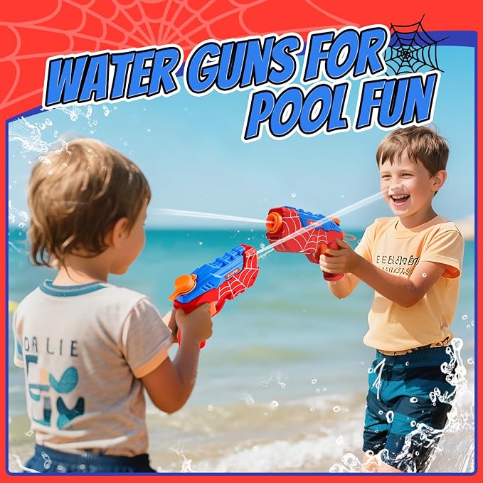 Water Guns for Kids, Squirt Gun for Boys Girls, Cool Small Manual Water Pistols, Party Favors Swimming Pool Toys Beach Outdoor Water Gun Toys, Ideal for Summer Gifts for Kids Aged 3 5 4 6 7 8 (2Pack)