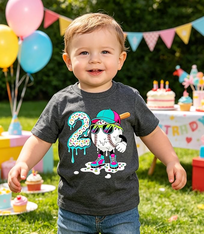 Lovekider 2-5 Years Birthday Boy Shirt Construction Party T-Shirts Excavator Cotton Short Sleeve Tee Dark Grey