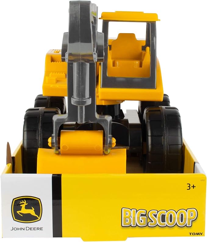 TOMY John Deere Sandbox Big Scoop Excavator Toy with Tilting Dump Bed - John Deere Construction Toys - Toddler Toys for Sandbox - Frustration Free Packaging - 15 Inch
