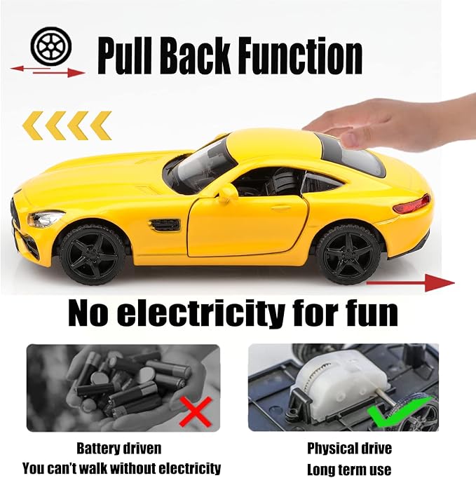 TOKAXI 1/36 Scale Mercedes AMG GTS Diecast Cars Models,Pull Back Vehicles Toy Cars,Cars Gifts for Boys Girls