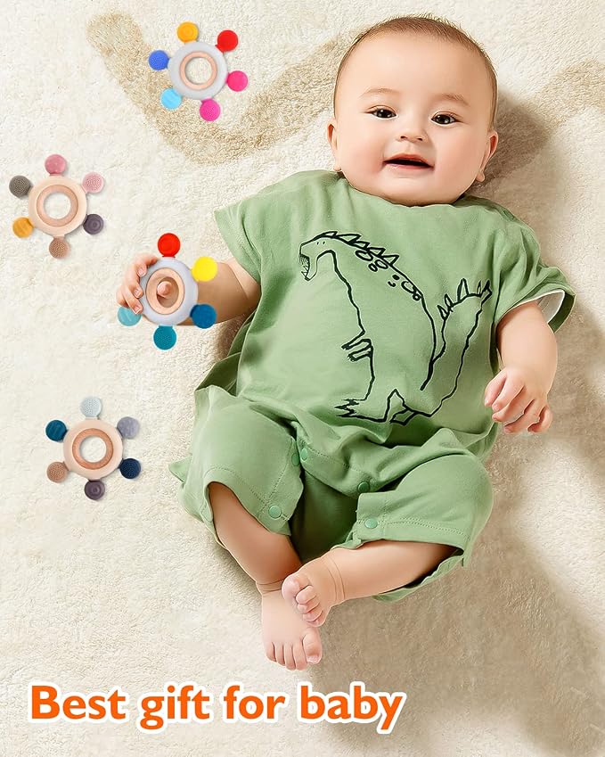 akolik Baby Teething Toys, Teething Relief Toy, BPA Free Baby Chew Toys Infant Toys Newborn Accessories, Teethers for Babies 0-3-6-9-12 Months Old Boys Girls