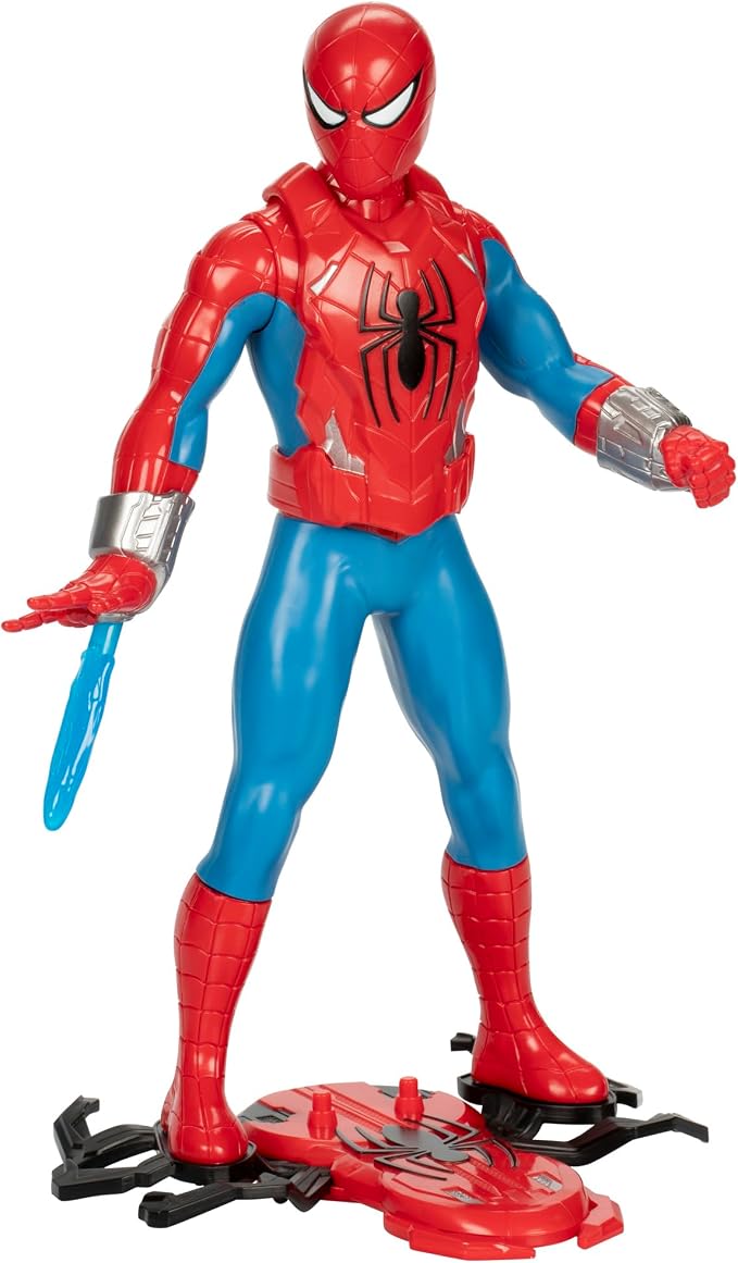 Marvel Spider-Man Thwip Blast Spider-Man Action Figure with Accessories, 11-Inch-Scale Super Hero Toys for Kids Ages 4 and Up