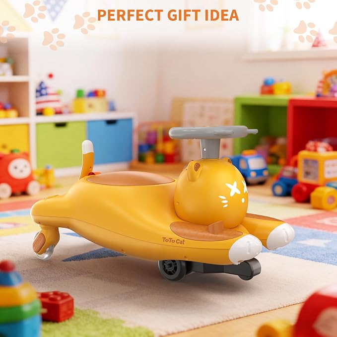 Garvee Electric Wiggle Car for Kids, 2-in-1 Ride On Swing Car with Pedal, 360 Degree Steering, 2 Speeds, Bluetooth, Flashing Wheels, Anti-Tip Design, Rechargeable Battery, Ages 3+, 6V
