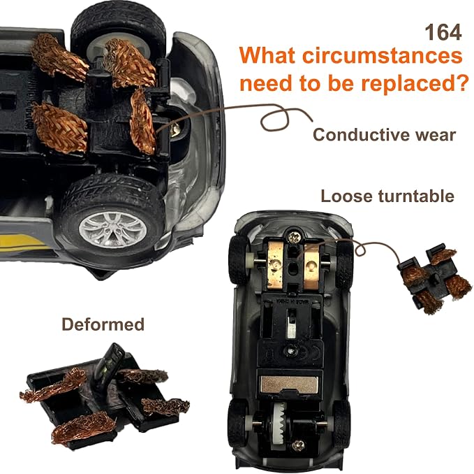 AGM MASTECH Replacement Brushes with Guide Blade for 1:64 HO Slot Cars