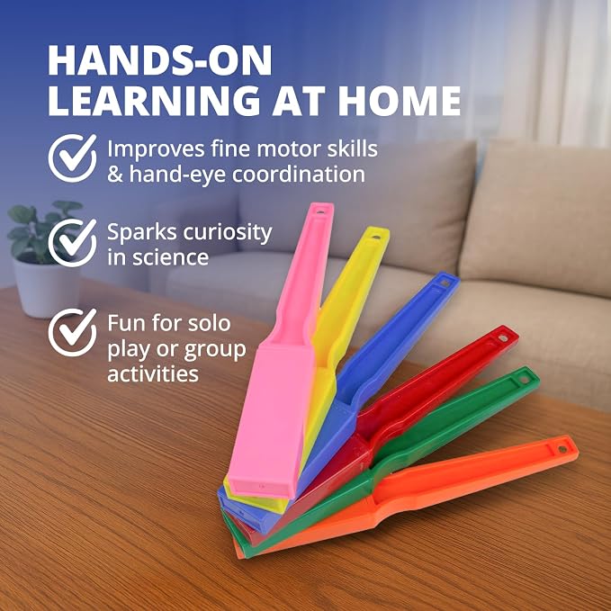 United Scientific™ Magnet Wands for Kids, Classroom & Homeschool (Set of 6) | Polyethylene-Encased Magnetic Wands, 6 Color-Coded Units, Builds Fine Motor Skills, STEM Curricula Support