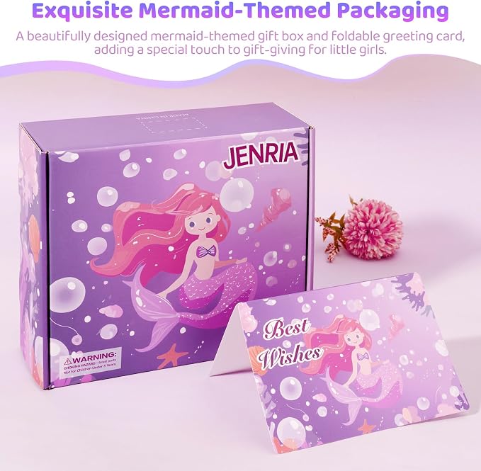 Jenria Mermaid Gift for Girls Toys Age 6-8, Kindergarten Graduation Gifts for Girls, Birthday Gifts for Girls Age 3 4 5 6 7 8 9 10, Girl Toys, Birthday Gifts Set, for Daughter, Niece, Little Girl