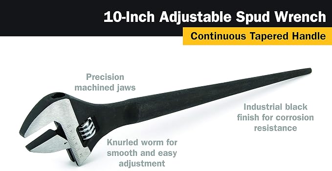 Titan 211 Adjustable Construction Spud Wrench, 10-Inch