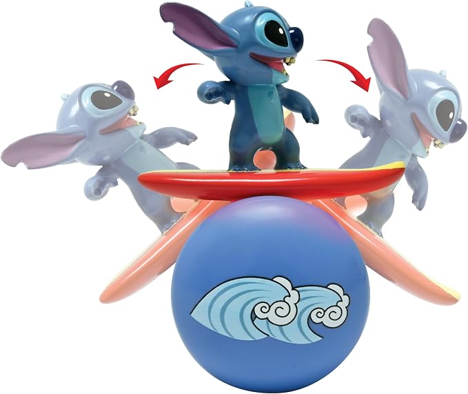 LEXiBOOK, Disney Stitch, The Interactive Surfer Stitch Robot – Self-Balancing, Light and Sound Effects, Portable Toy with Reactive Sensors, Blue, ROB01D
