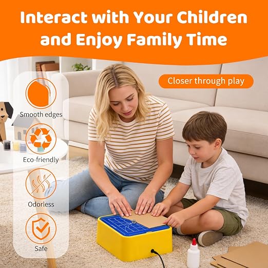 | Cardboard Construction Tool Kit for Kids | DIY STEM Building Set with Safe Cutter & Connectors | Educational Art Craft Project Kit for Homeschool & Classroom