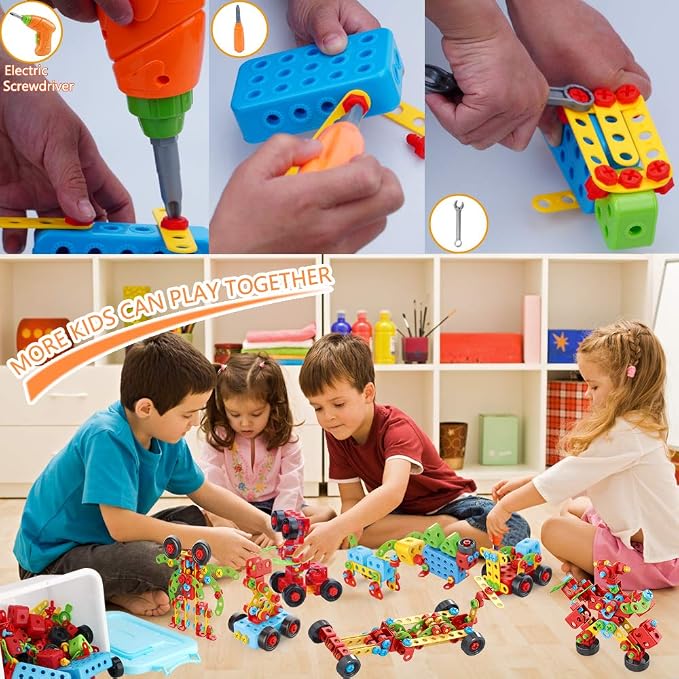 COUOMOXA 404 Pcs Building Toys STEM for Kids: 62 DIY Demo Models Construction Creative Set - Educational Toy for 5 6 7 8 9 10+ Years Old Kids Home School - Birthday Gift for Boys Girls